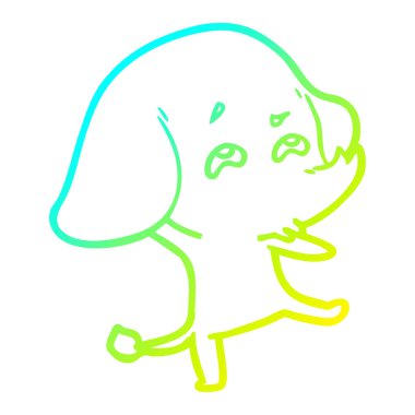 soğuk degrade çizgi çizim karikatür fil hatırlama