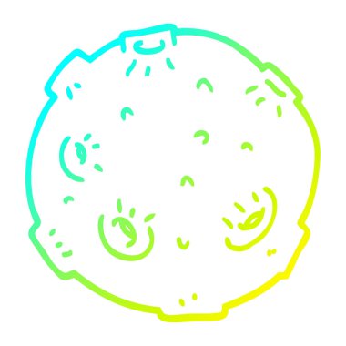 kraterler ile soğuk degrade çizgi çizim karikatür ay