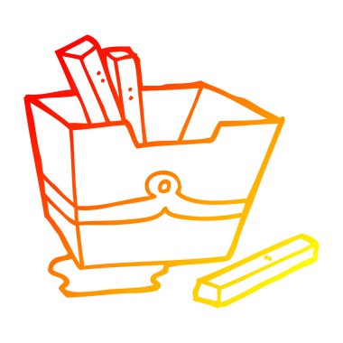 sıcak degrade çizgi çizim patates karikatür kutusu