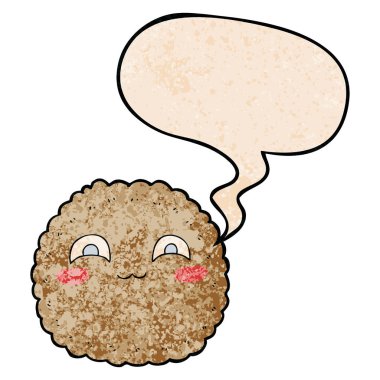 retro doku tarzıkarikatür bisküvi ve konuşma balonu