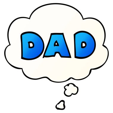  karikatür kelime baba ve pürüzsüz degrade tarzında düşünce balonu