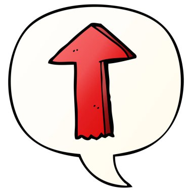 düzgün degrade tarzında karikatür ok ve konuşma balonu