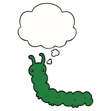 karikatür tırtıl ve düşünce balonu