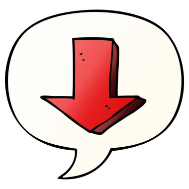 düzgün degrade stil çizgi film işaret ok ve konuşma balonu