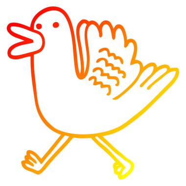 sıcak degrade çizgi çizim karikatür ördek çalışan