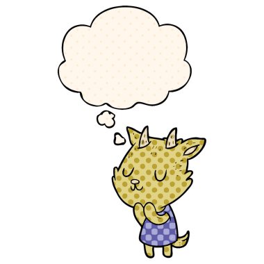 karikatür keçi ve çizgi roman tarzında düşünce kabarcık