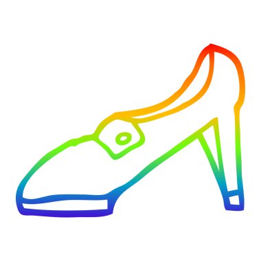 gökkuşağı gradyan çizgi çizim karikatür kırmızı ayakkabı