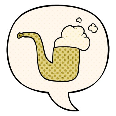 çizgi roman tarzında karikatür eski sigara boru ve konuşma balonu