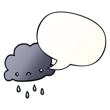 düzgün degrade tarzında karikatür fırtına bulut ve konuşma balonu
