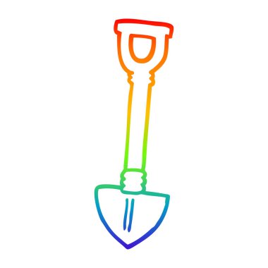 gökkuşağı gradyan çizgi çizim karikatür kürek