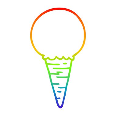 gökkuşağı gradyan çizgi çizim karikatür dondurma konisi