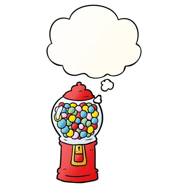 Kreslený gumový automat a myšlenková bublina v plynulém gradientu — Stockový vektor