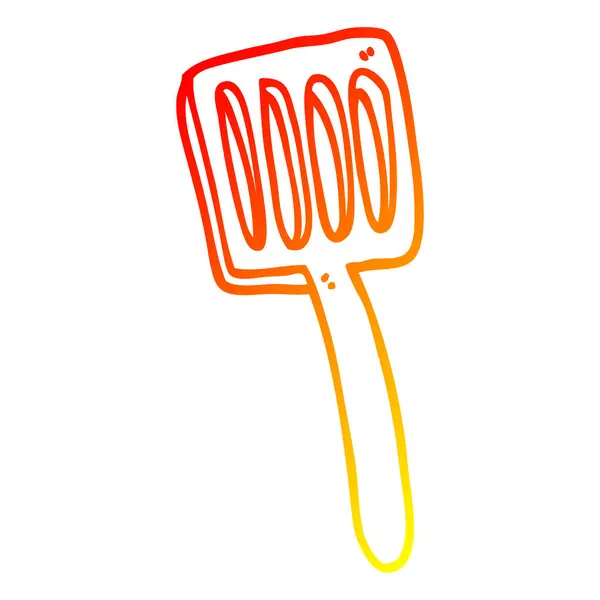 Linea gradiente caldo disegno cartone animato cibo spatola — Vettoriale Stock
