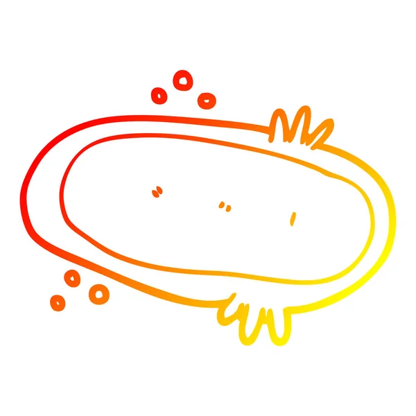 Warm gradient line drawing cartoon amoeba — Stock Vector