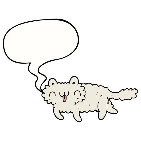 Desenho animado gato e fala bolha — Vetor de Stock