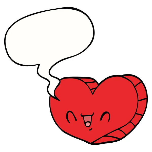 Κινούμενα σχέδια αγάπη καρδιά και φούσκα ομιλίας — Διανυσματικό Αρχείο