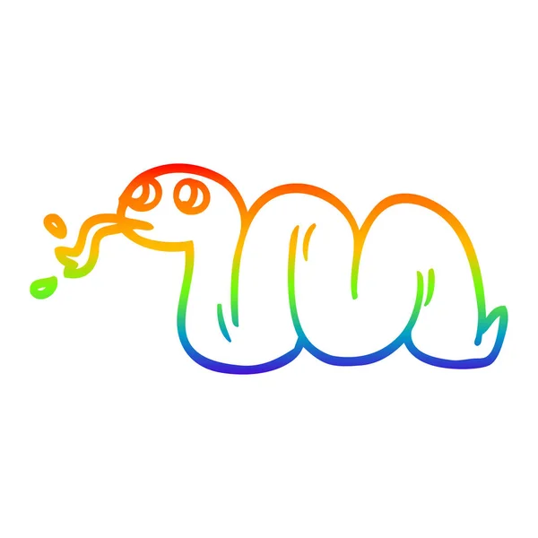 Rainbow gradient ligne dessin dessin animé serpent — Image vectorielle