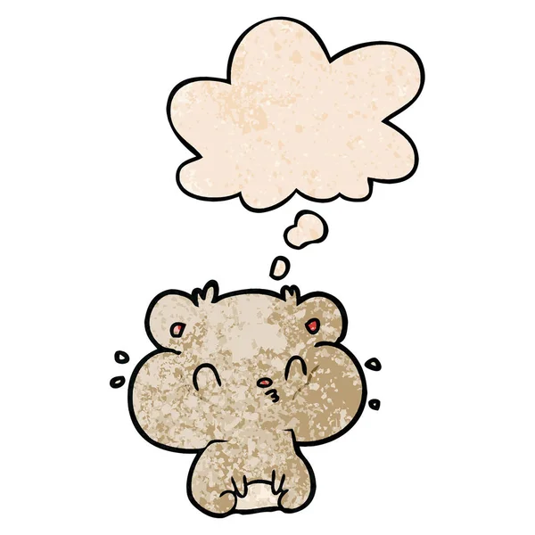 Hamster dessin animé et bulle de pensée en motif texture grunge sty — Image vectorielle