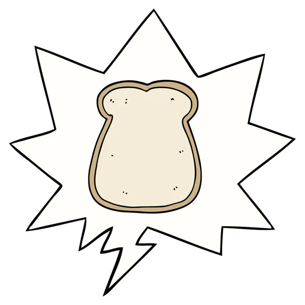 Φέτα καρτούν από ψωμί και φούσκα ομιλίας — Διανυσματικό Αρχείο