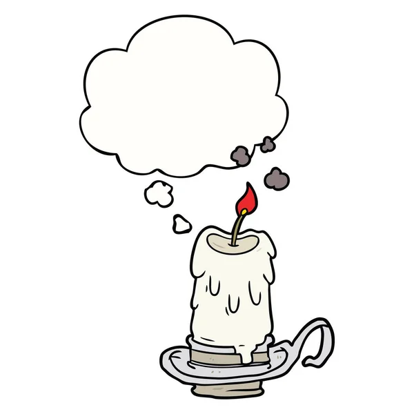 卡通幽灵蜡烛和思想泡沫 — 图库矢量图片