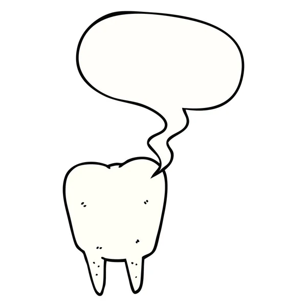 Мультяшний зуб і мовна бульбашка — стоковий вектор