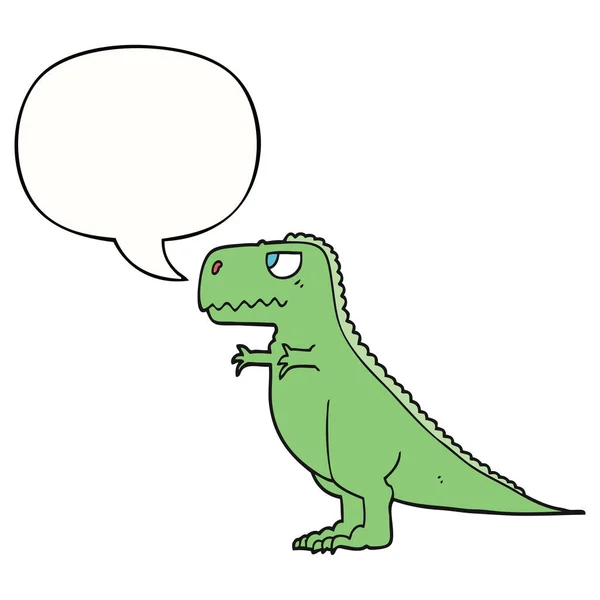 Cartoon dinosaur and speech bubble — Stock Vector