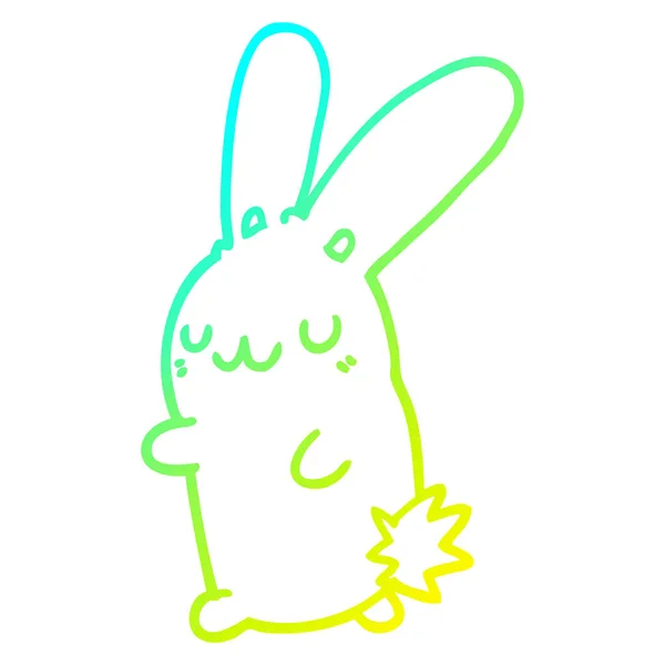 Kaltes Gefälle Linie Zeichnung niedlichen Karikatur Kaninchen — Stockvektor