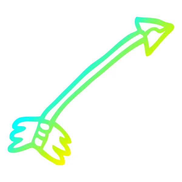 Linha gradiente frio desenho cartoon flecha voadora —  Vetores de Stock