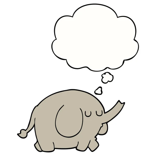 Cartoon-Elefant und Gedankenblase — Stockvektor