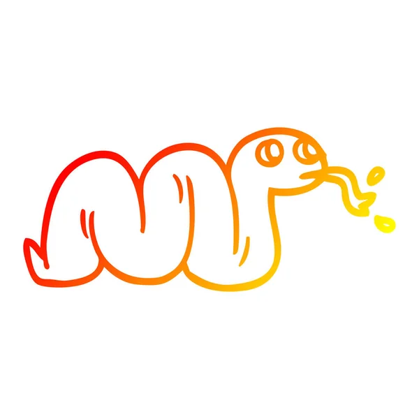 Warme Gradientenlinie Zeichnung Cartoon-Schlange — Stockvektor