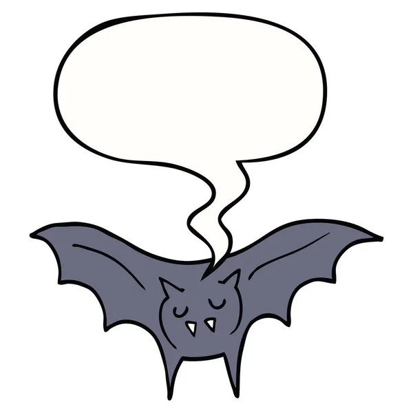 Fumetto vampiro pipistrello e la bolla discorso — Vettoriale Stock