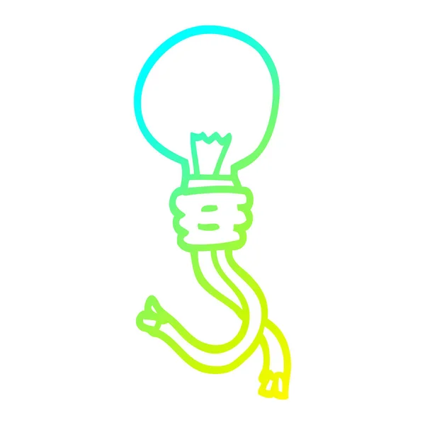 Ligne de gradient froid dessin dessin animé ampoule lumineuse — Image vectorielle