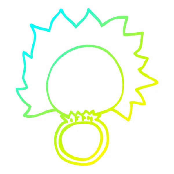 Froid gradient ligne dessin dessin animé humeur anneau — Image vectorielle