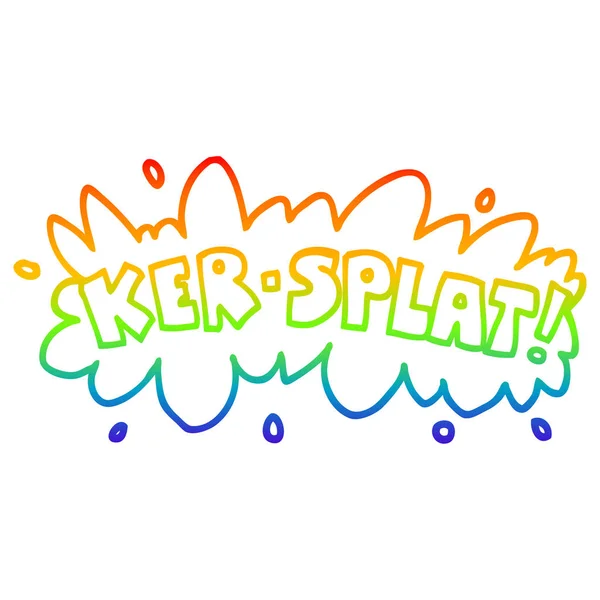 Regenboog gradiënt lijntekening cartoon formulering ker-splat — Stockvector