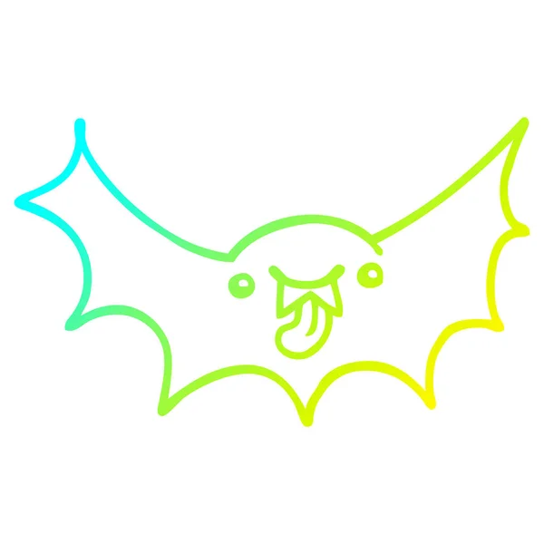 Koude gradiënt lijntekening cartoon Vampire Bat — Stockvector