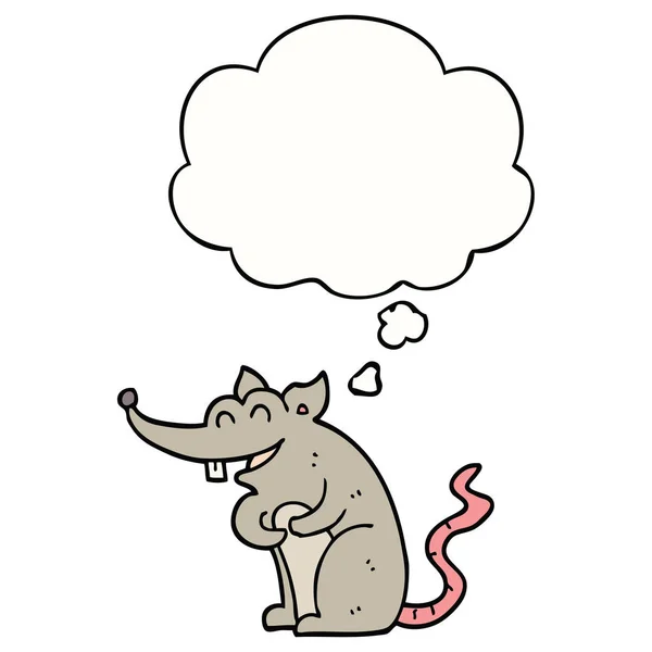 Rat dessin animé et bulle de pensée — Image vectorielle