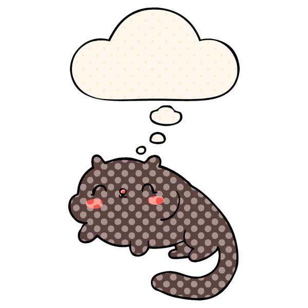 Мультяшный кот и мыльный пузырь в стиле комиксов — стоковый вектор