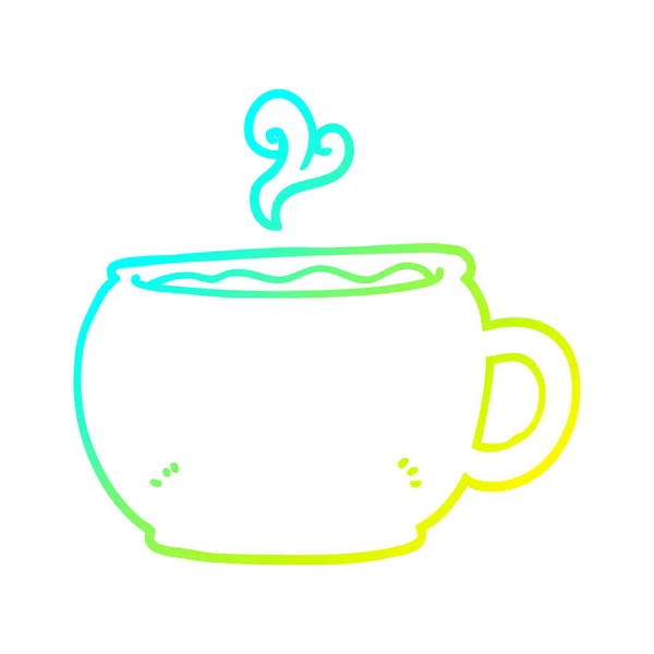 Kall gradient linje ritning tecknad kaffekopp — Stock vektor
