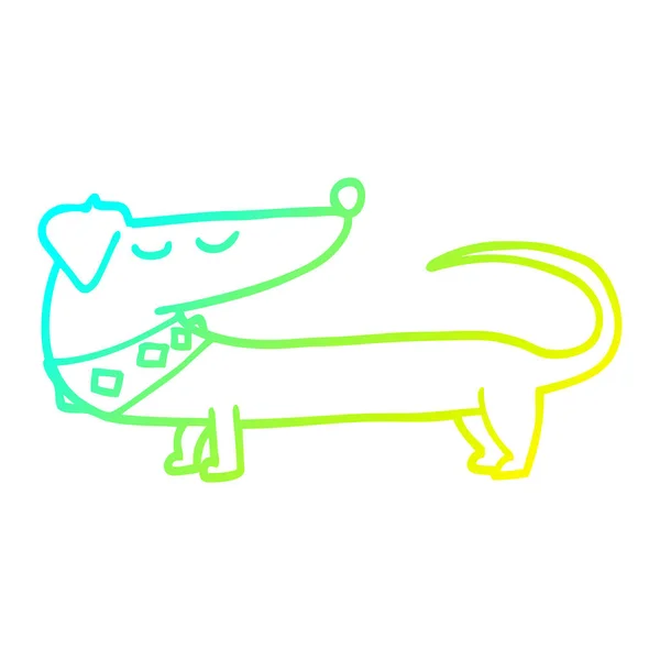 Linea gradiente freddo disegno cartone animato cane — Vettoriale Stock