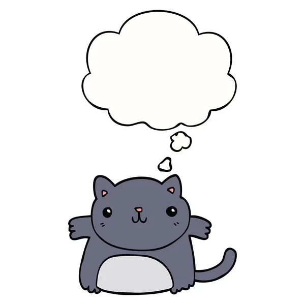 Dibujos animados gato y pensamiento burbuja — Vector de stock