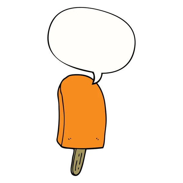 卡通冰棒和语音泡泡 — 图库矢量图片