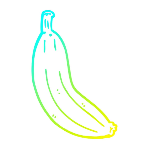 Linha gradiente frio desenho cartoon banana —  Vetores de Stock