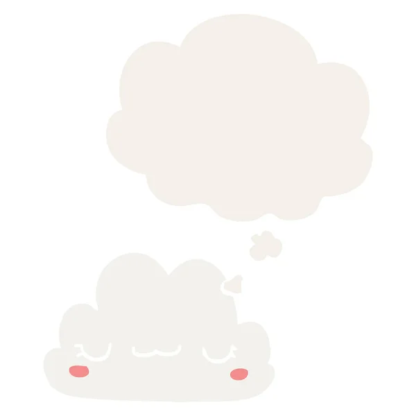 Retro tarzında sevimli karikatür bulut ve düşünce balonu — Stok Vektör