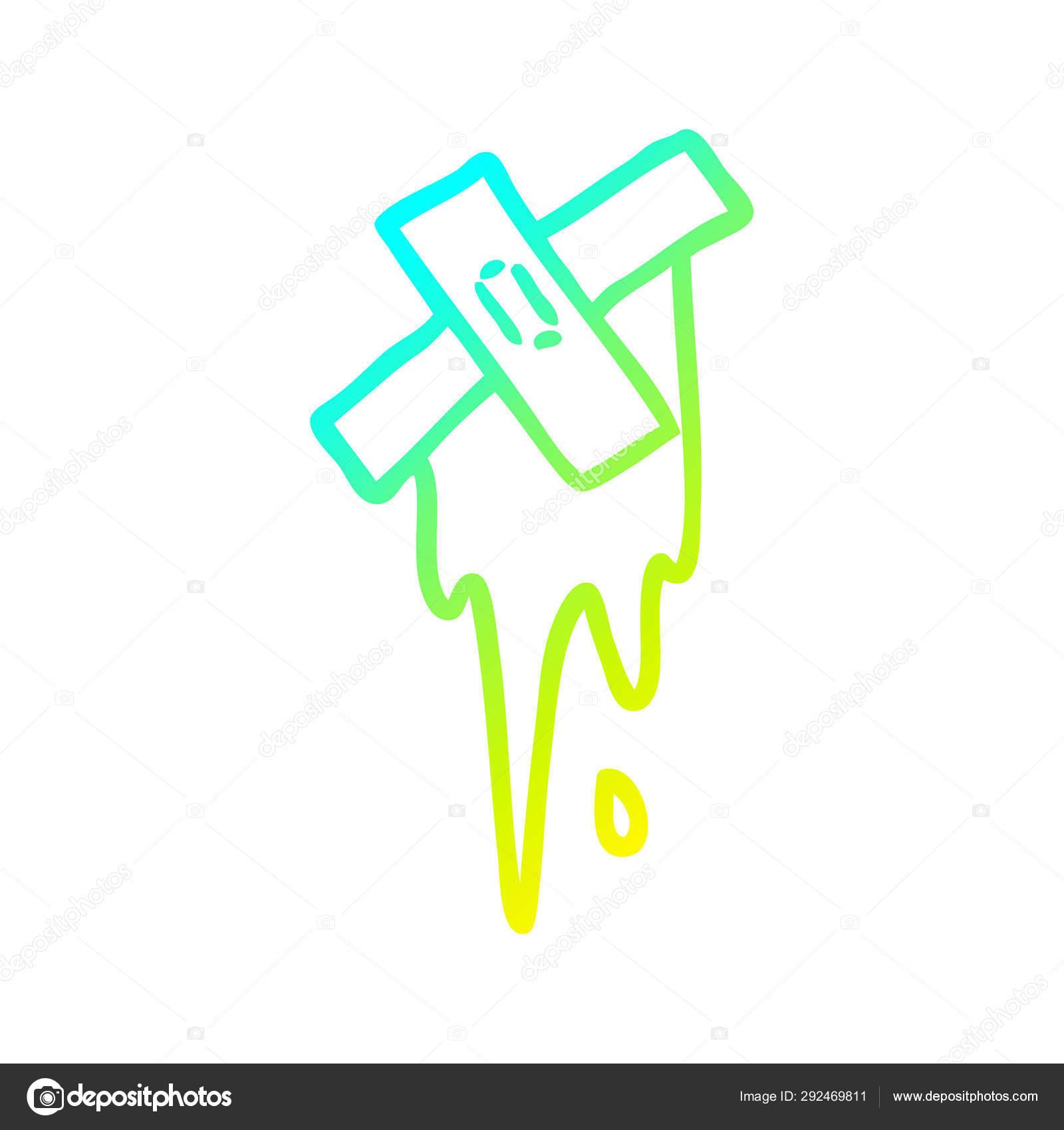 Cold gradient line drawing cartoon cut and sticking plaster Stock Vector Image by ©lineartestpilot #292469811 Cold gradient line drawing cartoon cut and sticking plaster Stock Vector Image by ©lineartestpilot #292469811