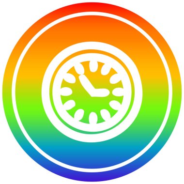 gökkuşağı spektrumunda duvar saati dairesel