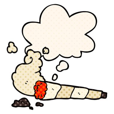 çizgi roman tarzında karikatür sigara ve düşünce balonu