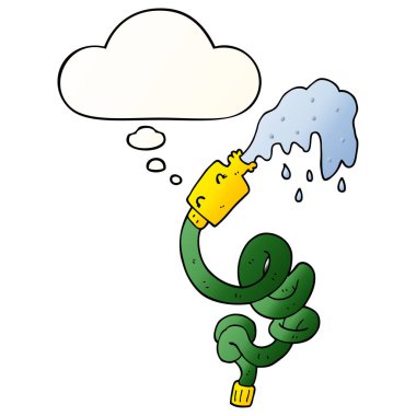 karikatür hortum ve pürüzsüz degrade tarzında düşünce balonu