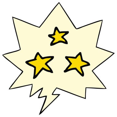 çizgi film yıldızları ve konuşma balonu