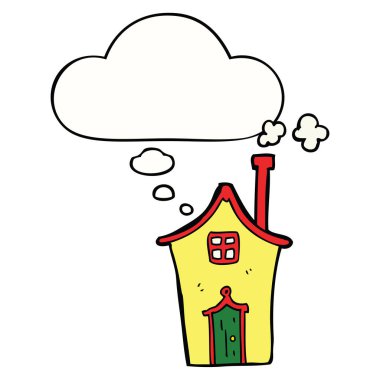 karikatür evi ve düşünce balonu