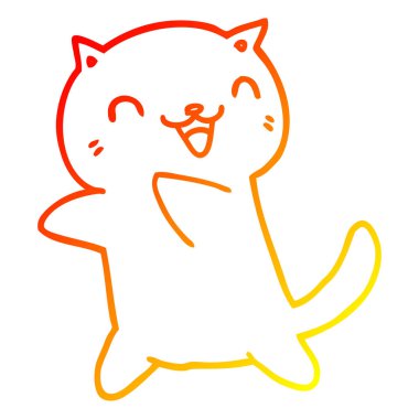 sıcak degrade çizgi çizim karikatür kedi